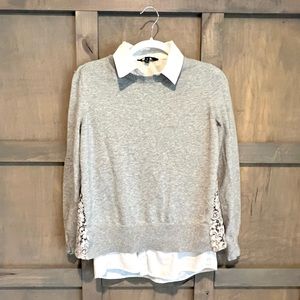 Grey collared/layered shirt, size medium